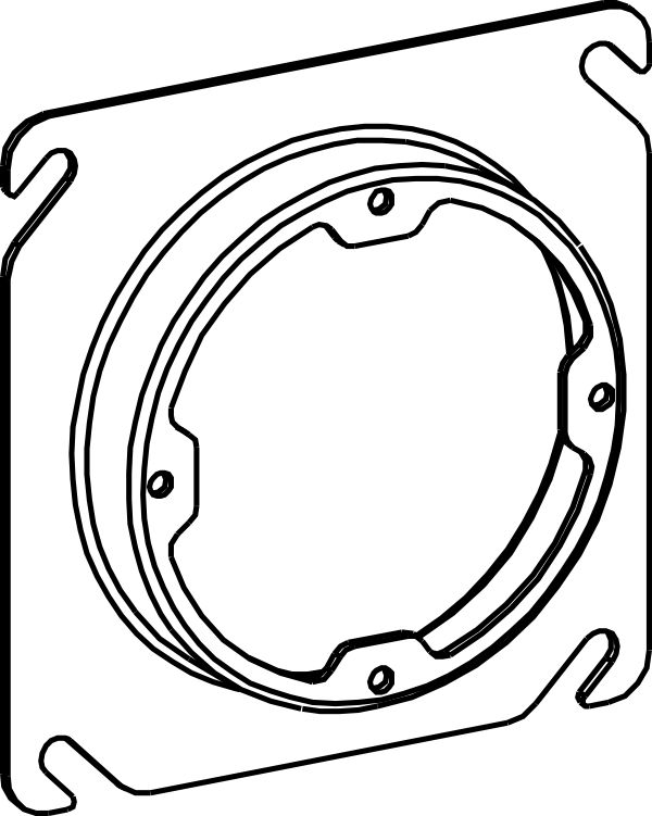 4S 5/8" RAISED STEEL PLASTER RING, DUAL DIR.