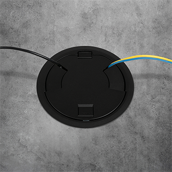 8CT Evolution™ Poke Thru Surface Style Cover, Black