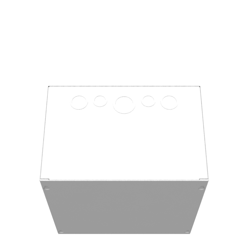 12x8x12 Screw Cover Type 1 UL Steel KOs Gray Cover w/Teardrop Slots Holes In Back