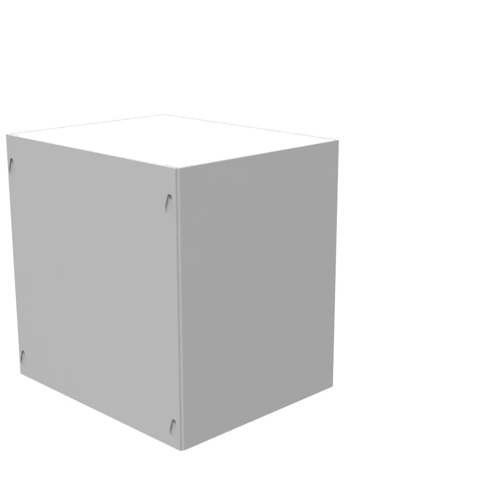 10x8x10 Screw Cover Type 1 UL Steel No KO Gray Cover w/ Teardrop Slots Holes In Back