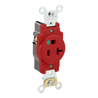 20 Amp Single Receptacle/Outlet, Hospital Grade, Self-Grounding