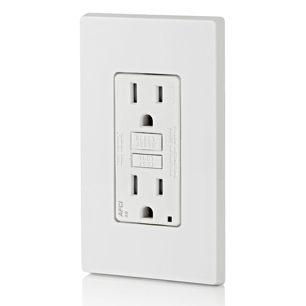 15 Amp, Self Test, Tamper-Resistant AFCI Outlet with LED Indicator Light