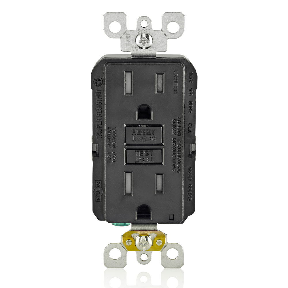 15 Amp, Self Test, Tamper-Resistant GFCI Outlet with LED Indicator Light