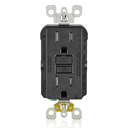15 Amp, Self Test, Tamper-Resistant GFCI Outlet with LED Indicator Light