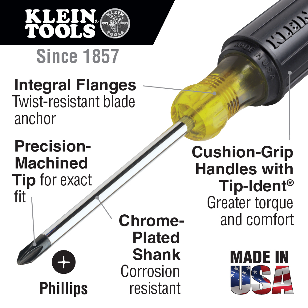 #2 Phillips Screwdriver 10-Inch Round Shank