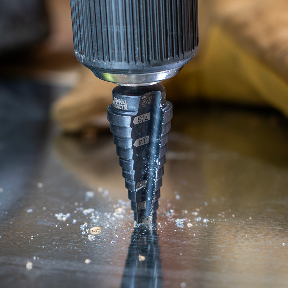 12-Step Drill Bit, 3/8-Inch Hex, Double Straight Flute, 3/16-Inch to 7/8-Inch