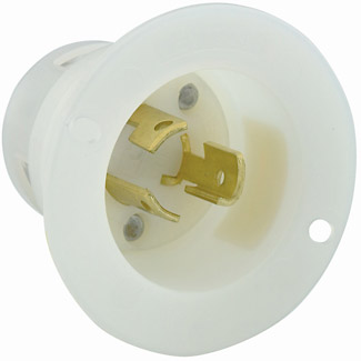 15 Amp, 125 Volt, Flanged Inlet Locking Receptacle, Industrial Grade