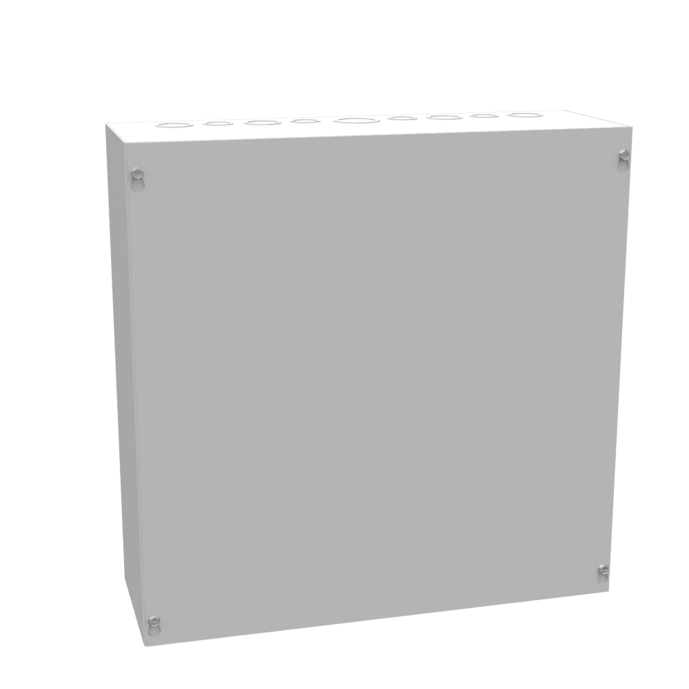 18x6x18 Screw Cover Type 1 UL Steel KOs Gray Cover w/Teardrop Slots Holes In Back