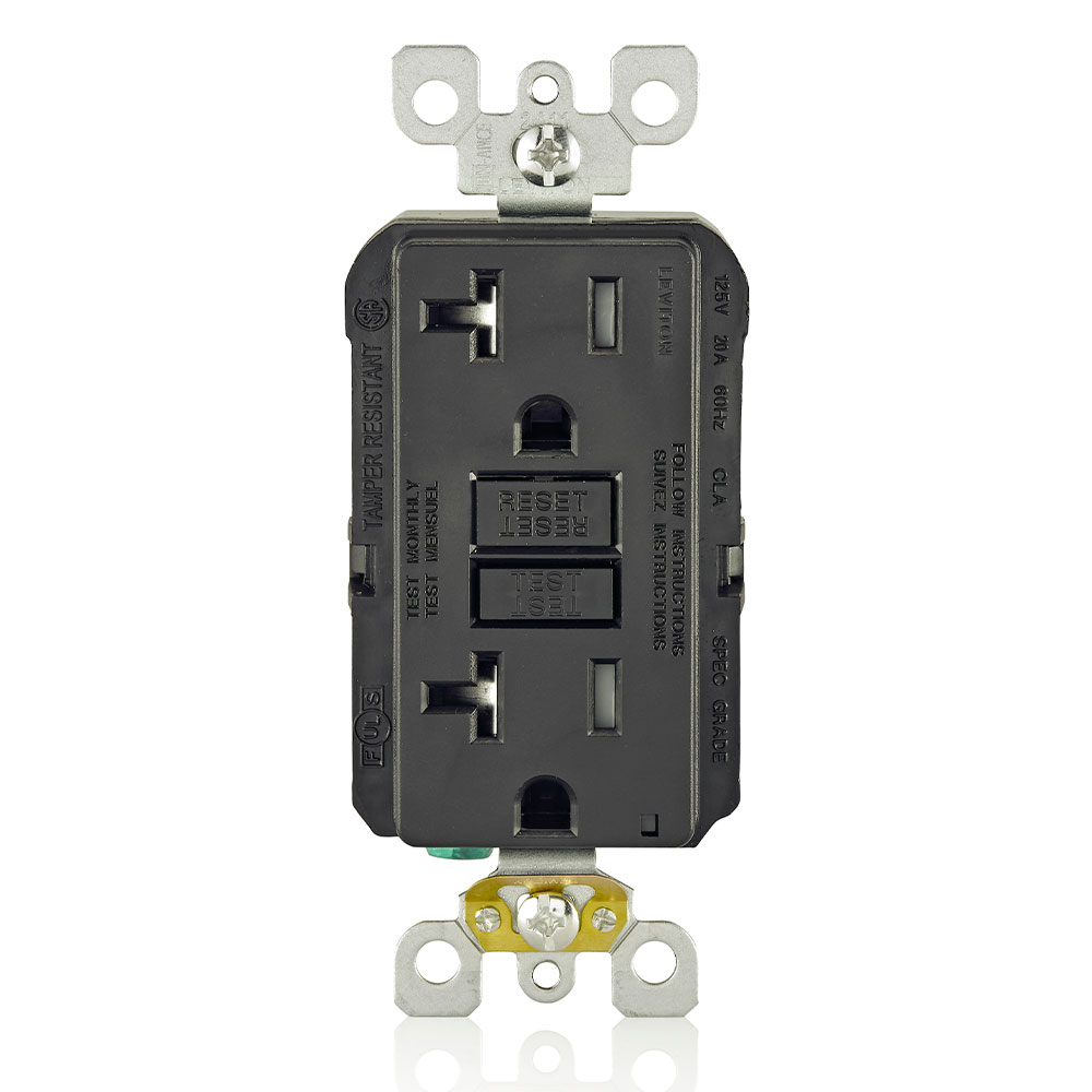 20 Amp, Self Test, Tamper-Resistant GFCI Outlet with LED Indicator Light