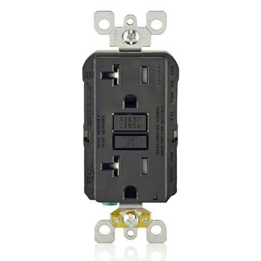 20 Amp, Self Test, Tamper-Resistant GFCI Outlet with LED Indicator Light