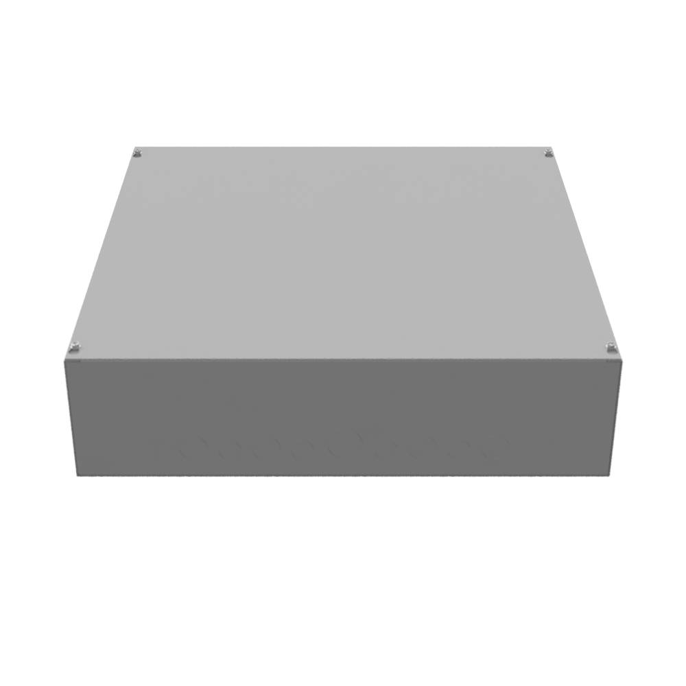 24X6x24 Screw Cover Type 1 UL Steel KOs Gray Cover w/Teardrop Slots Holes In Back