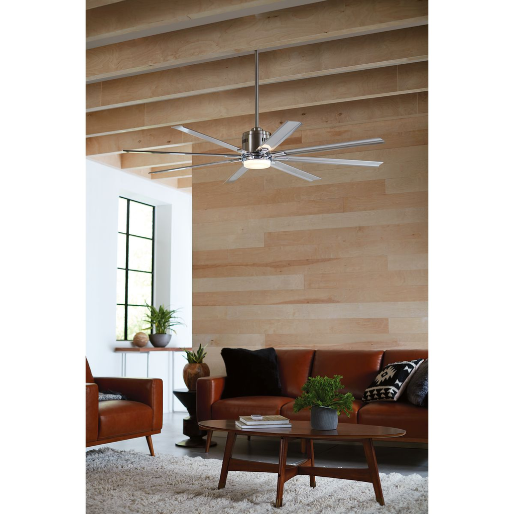 72" 18W LED 8 Blade Brushed Nickel ceiling fan