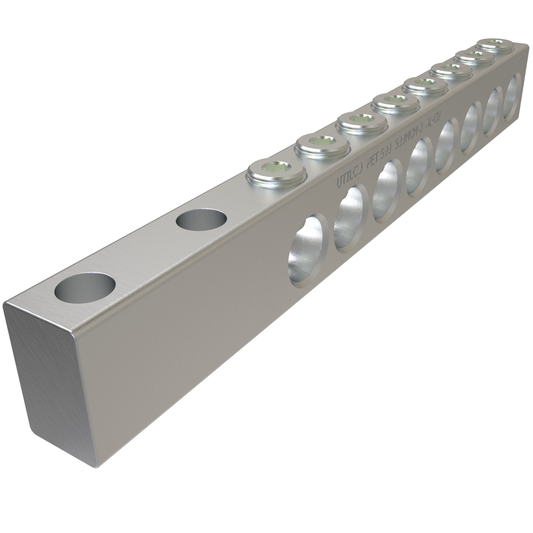 Aluminum Spade Type Transformer Lug, Dual Rated, Conductor Range 500-2, 8 Ports