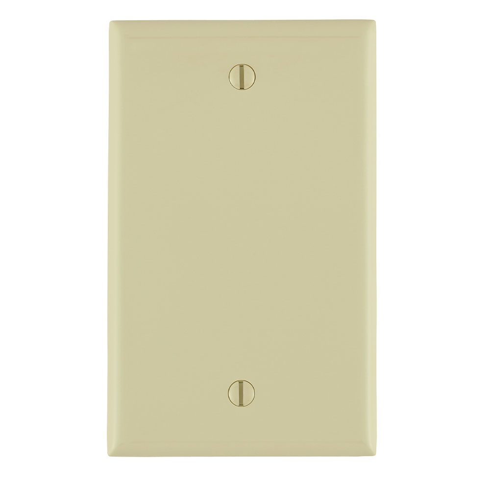 1-Gang Blank Wallplate, Standard Size, Thermoplastic Nylon, Ivory