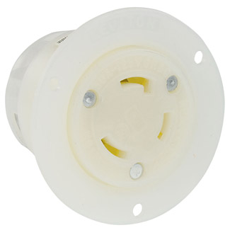 30 Amp, 250 Volt, Flanged Outlet Locking Receptacle, Industrial Grade