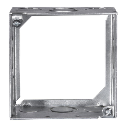 4 in. Square Extension Ring, Welded, 2-1/8 in. Deep, Six 1/2 and Six 3/4 in. KO's