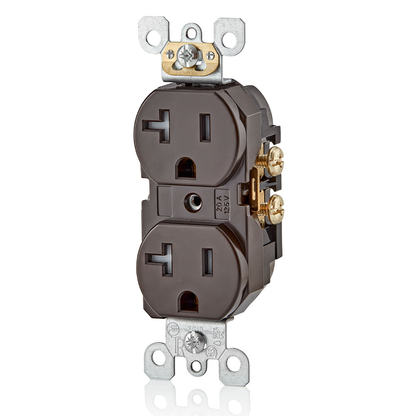 20 Amp Tamper-Resistant Duplex Outlet/Receptacle, Grounding, Brown