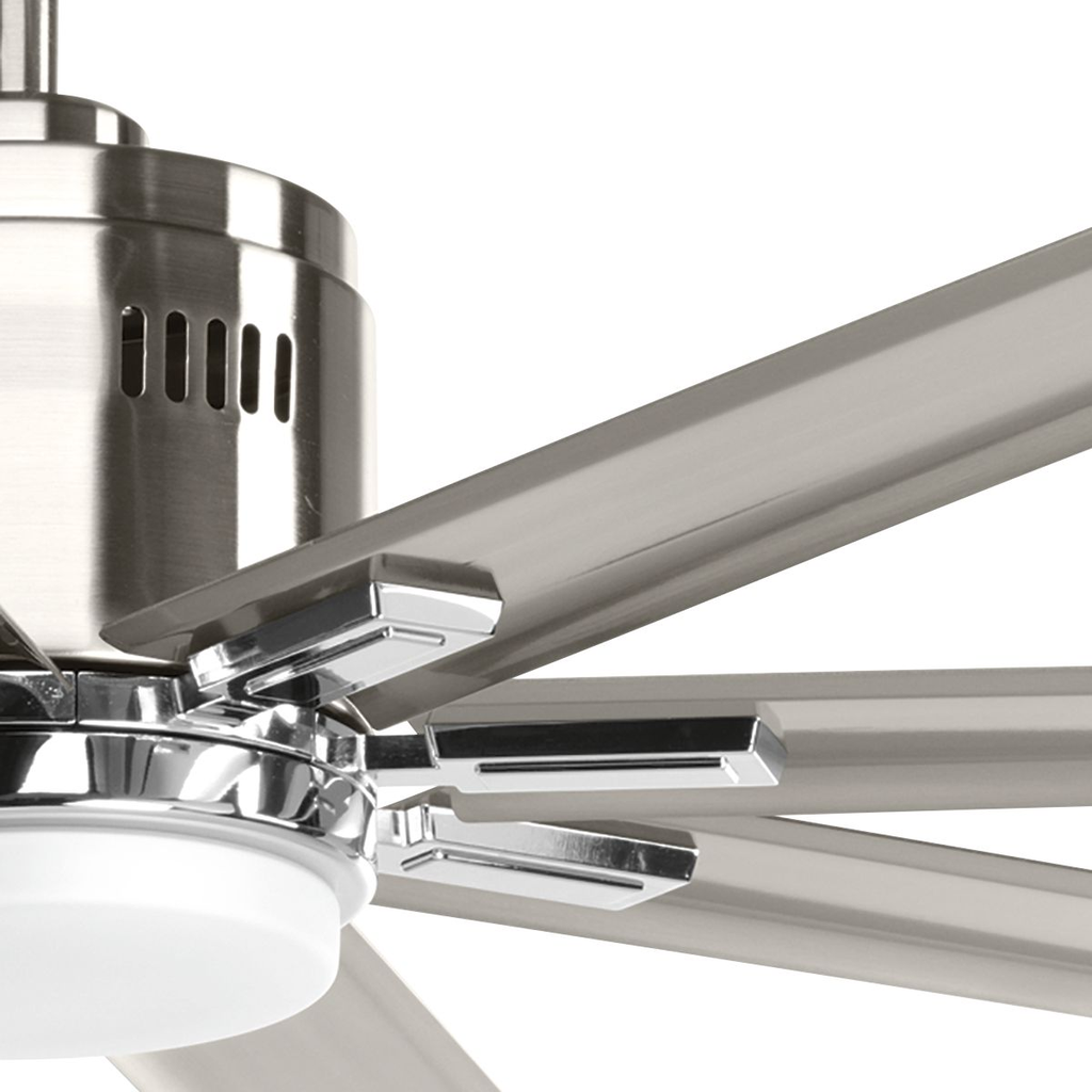 72" 18W LED 8 Blade Brushed Nickel ceiling fan