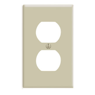 1-Gang Duplex Outlet/Receptacle Wallplate, Standard Size, Thermoset, Ivory