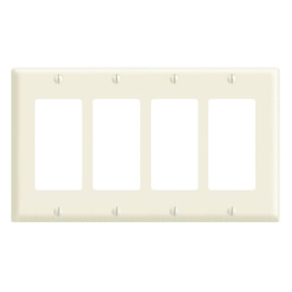 4-Gang Decora/GFCI Device Wallplate, Standard Size, Thermoset, Brown