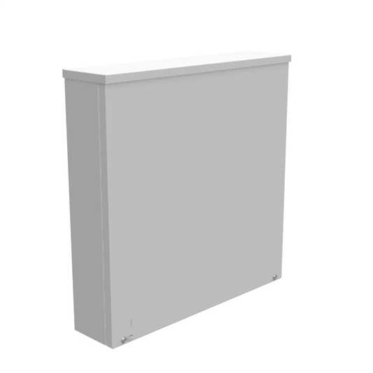 18x4X18 Screw Cover Type 3R UL Listed Steel No Knockouts ANSI 61 Gray Quad D Knockout For Lock Emboss Mounting Holes In Back