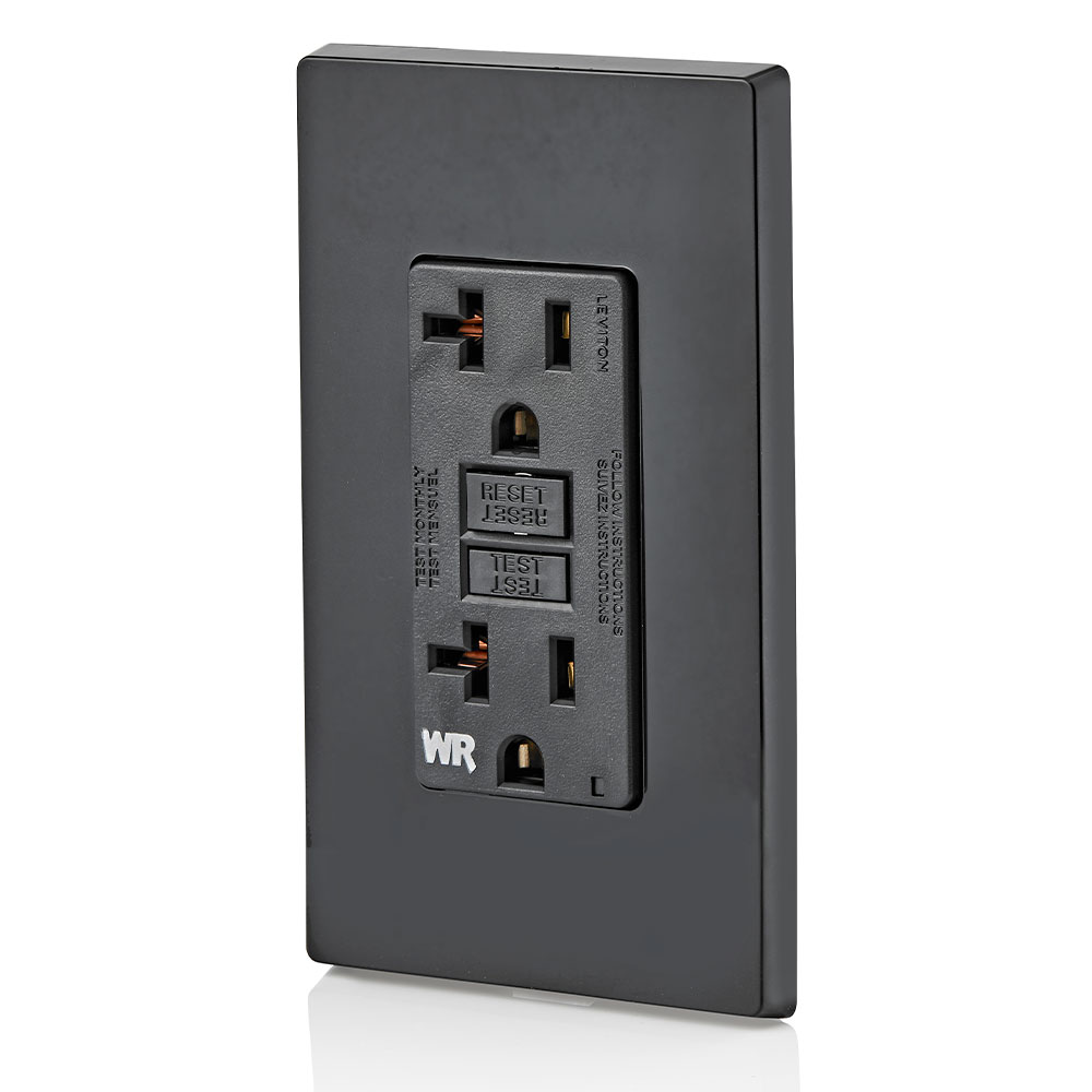 20 Amp GFCI Weather-Resistant Outlet, Self Test, with LED Indicator Light
