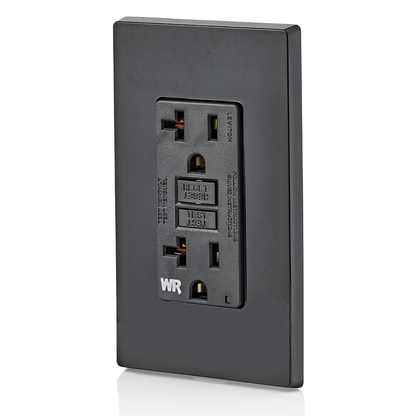 20 Amp GFCI Weather-Resistant Outlet, Self Test, with LED Indicator Light