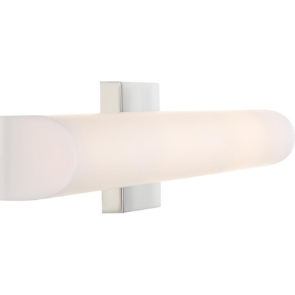 Bend - 36" LED Vanity with White Acrylic - Brushed Nickel Finish
