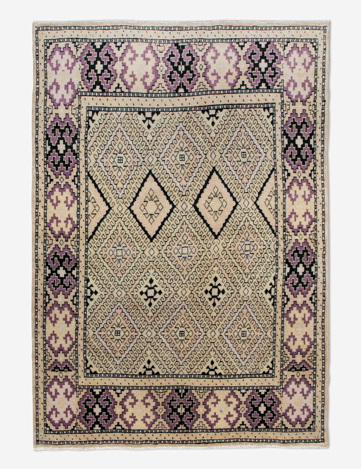Vintage Turkish Hand-Knotted Wool Rug No. 456, 4'5" x 6'1"