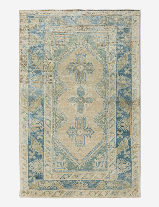 Vintage Turkish Hand-Knotted Wool Rug No. 459, 4'4" x 6'7"