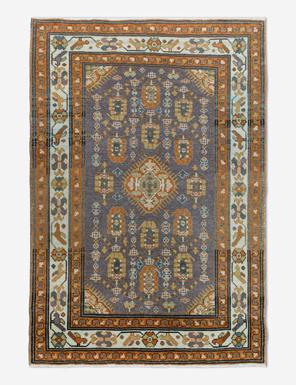 Vintage Turkish Hand-Knotted Wool Rug No. 461, 3'4" x 4'7"