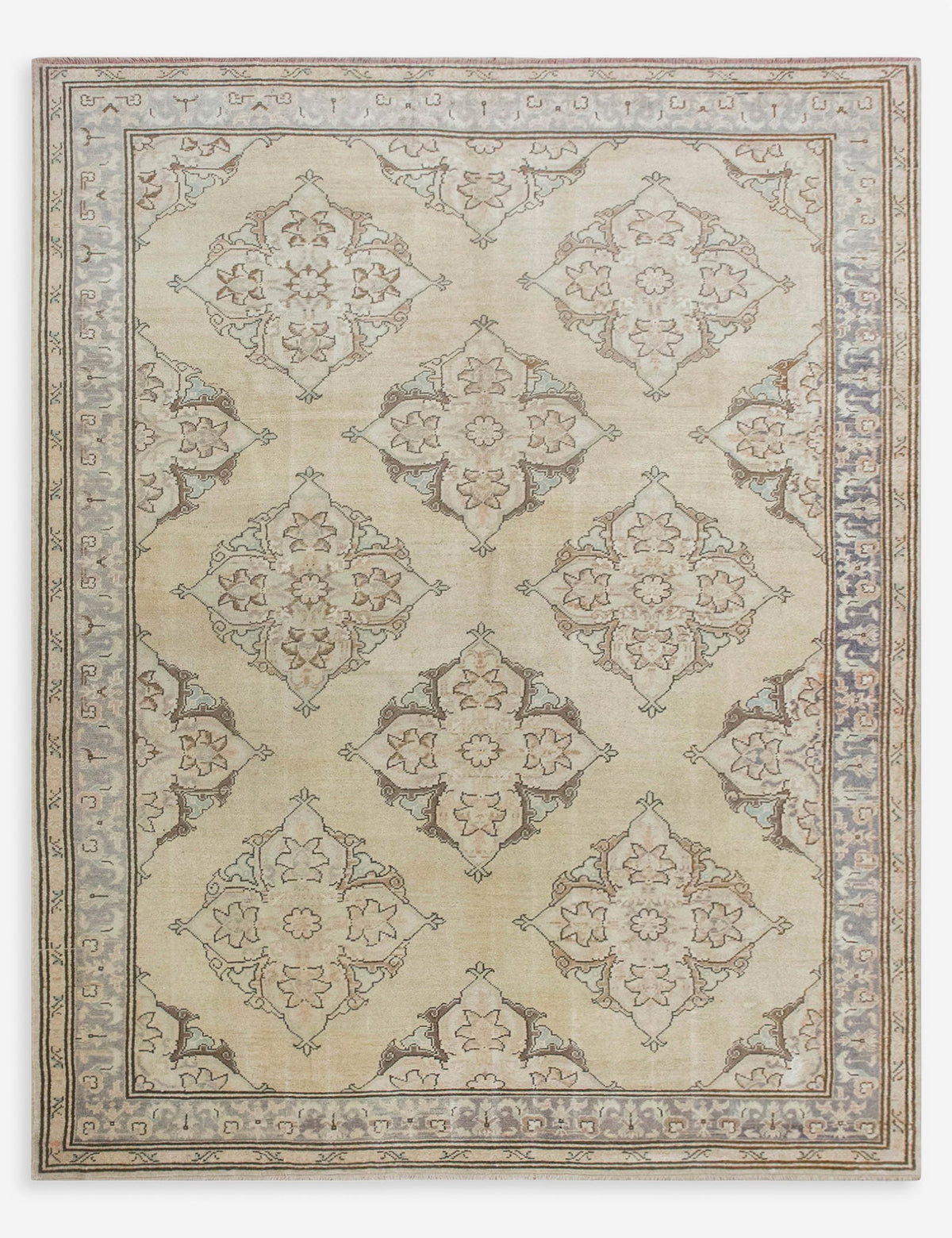 Vintage Turkish Hand-Knotted Wool Rug No. 588, 6'7" x 9'4"