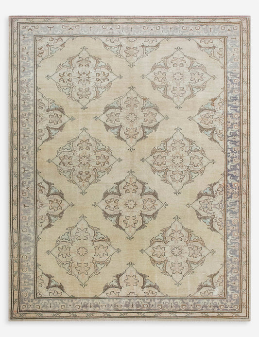 Vintage Turkish Hand-Knotted Wool Rug No. 588, 6'7" x 9'4"