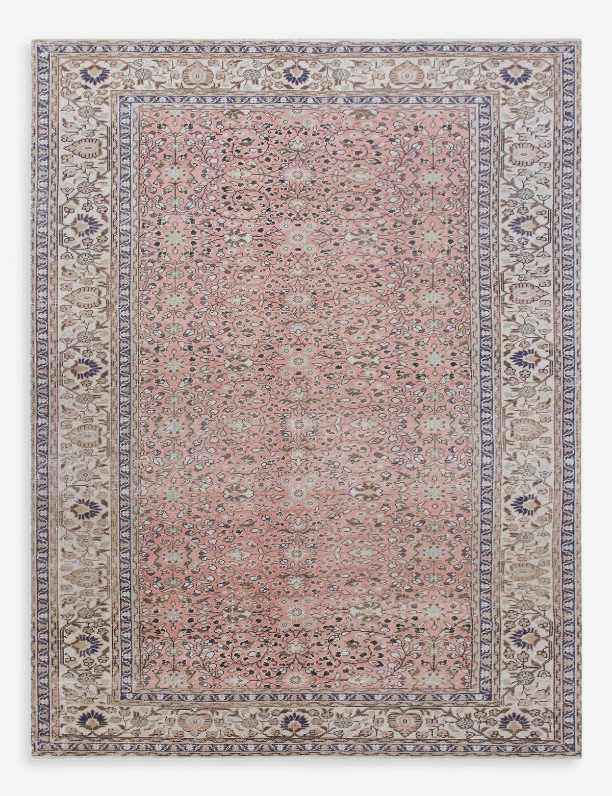 Vintage Turkish Hand-Knotted Wool Rug No. 591, 4'8" x 6'10"