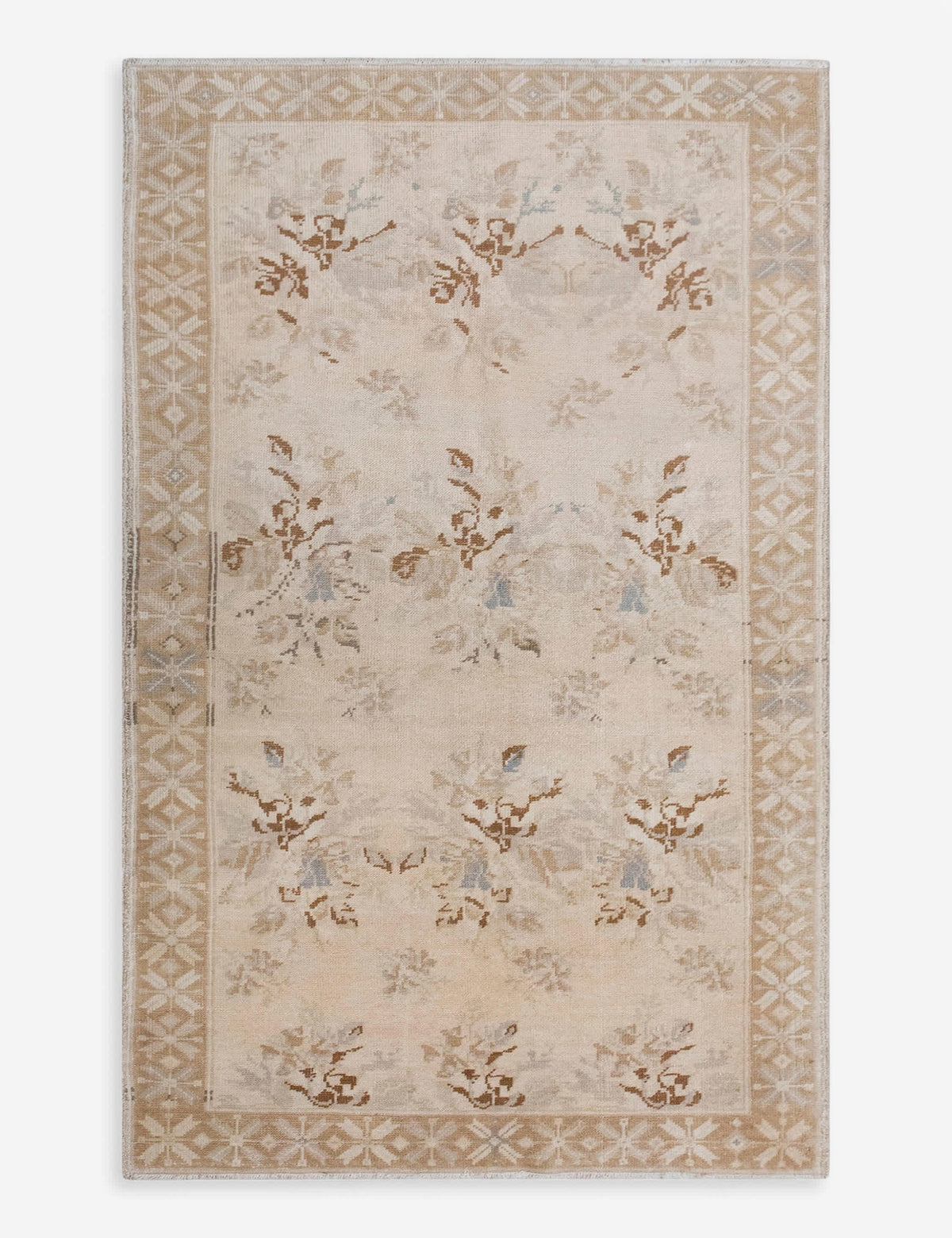 Vintage Turkish Hand-Knotted Wool Rug No. 593, 4'4" x 7'11"