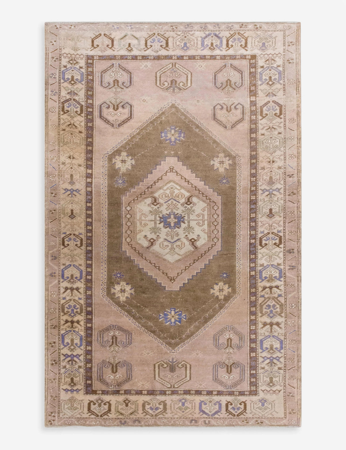Vintage Turkish Hand-Knotted Wool Rug No. 594, 4' x 7'7"