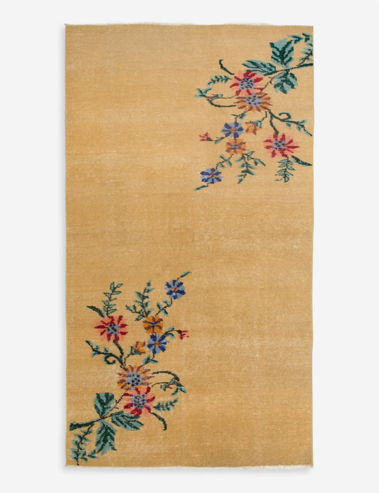 Vintage Turkish Hand-Knotted Wool Rug No. 597, 3'3" x 6'5"