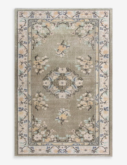 Vintage Turkish Hand-Knotted Wool Rug No. 598, 4'2" x 7'3"