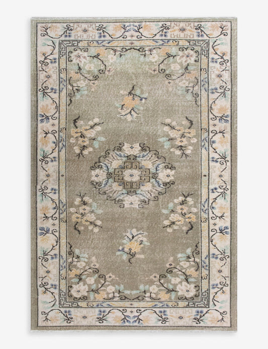 Vintage Turkish Hand-Knotted Wool Rug No. 598, 4'2" x 7'3"