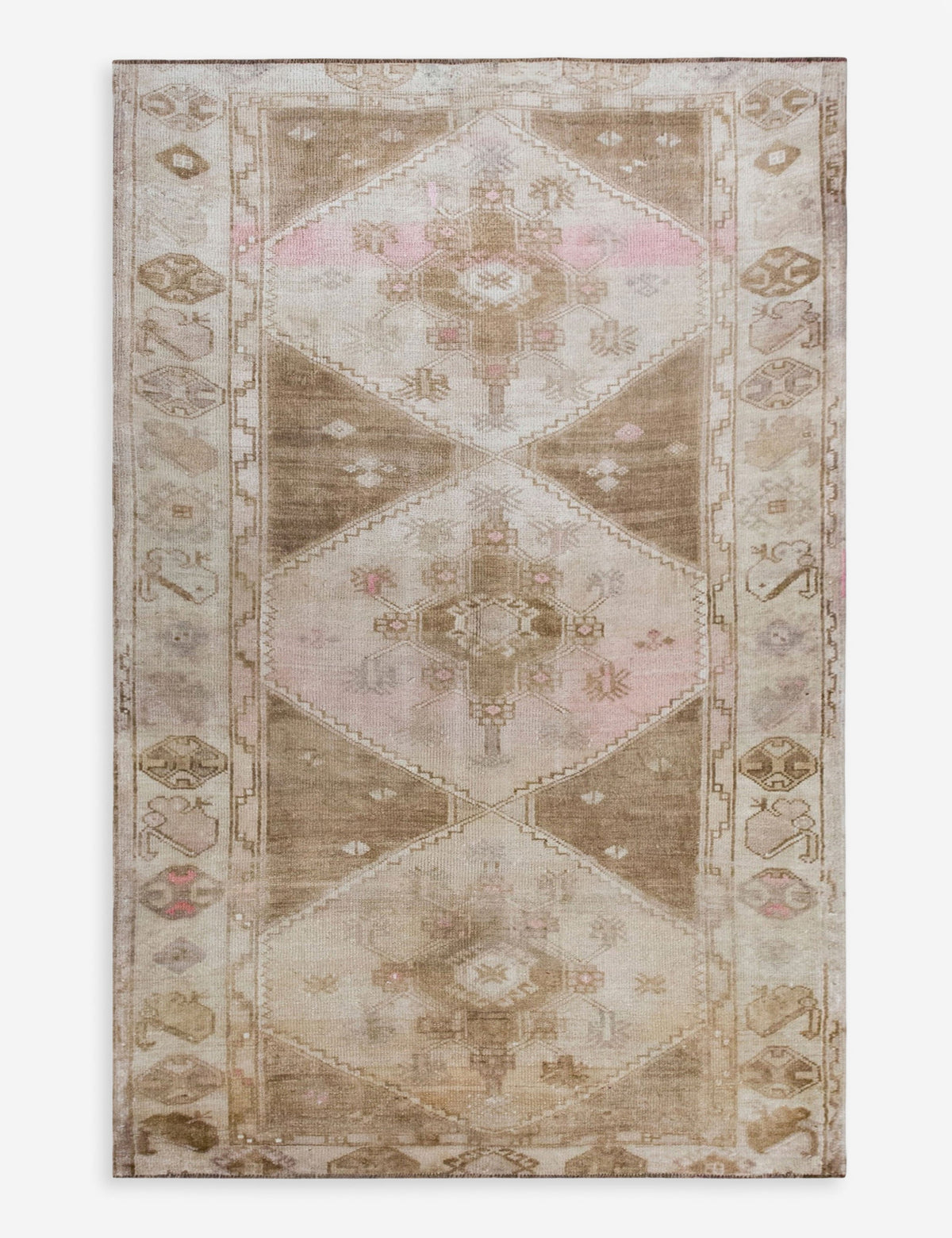 Vintage Turkish Hand-Knotted Wool Rug No. 601, 4'5" x 7'8"