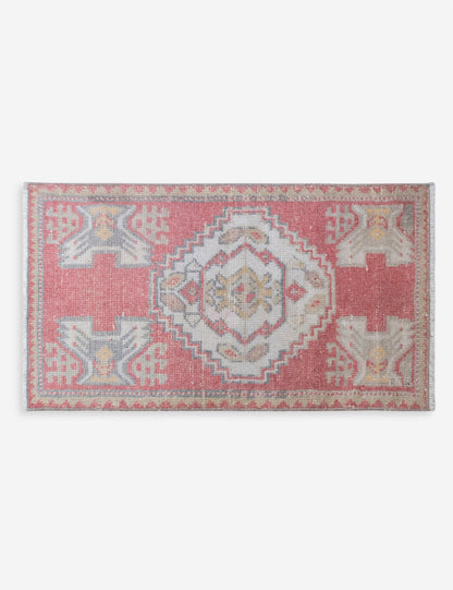 Vintage Turkish Hand-Knotted Wool Mini Rug No. 308, 1'7" x 3'2"