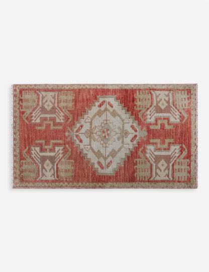Vintage Turkish Hand-Knotted Wool Mini Rug No. 310, 1'6" x 2'11"