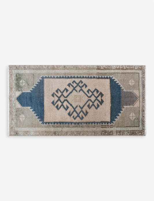 Vintage Turkish Hand-Knotted Wool Mini Rug No. 311, 1'5" x 3'1"