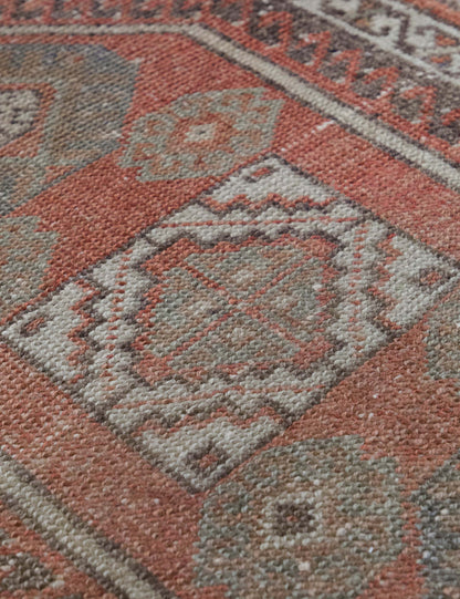 Vintage Turkish Hand-Knotted Wool Mini Rug No. 314, 1'11" x 3'7"