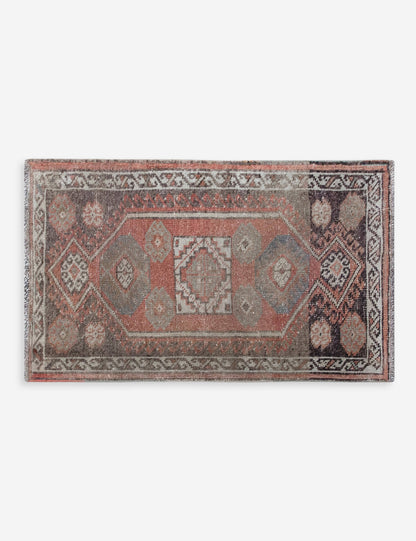 Vintage Turkish Hand-Knotted Wool Mini Rug No. 314, 1'11" x 3'7"