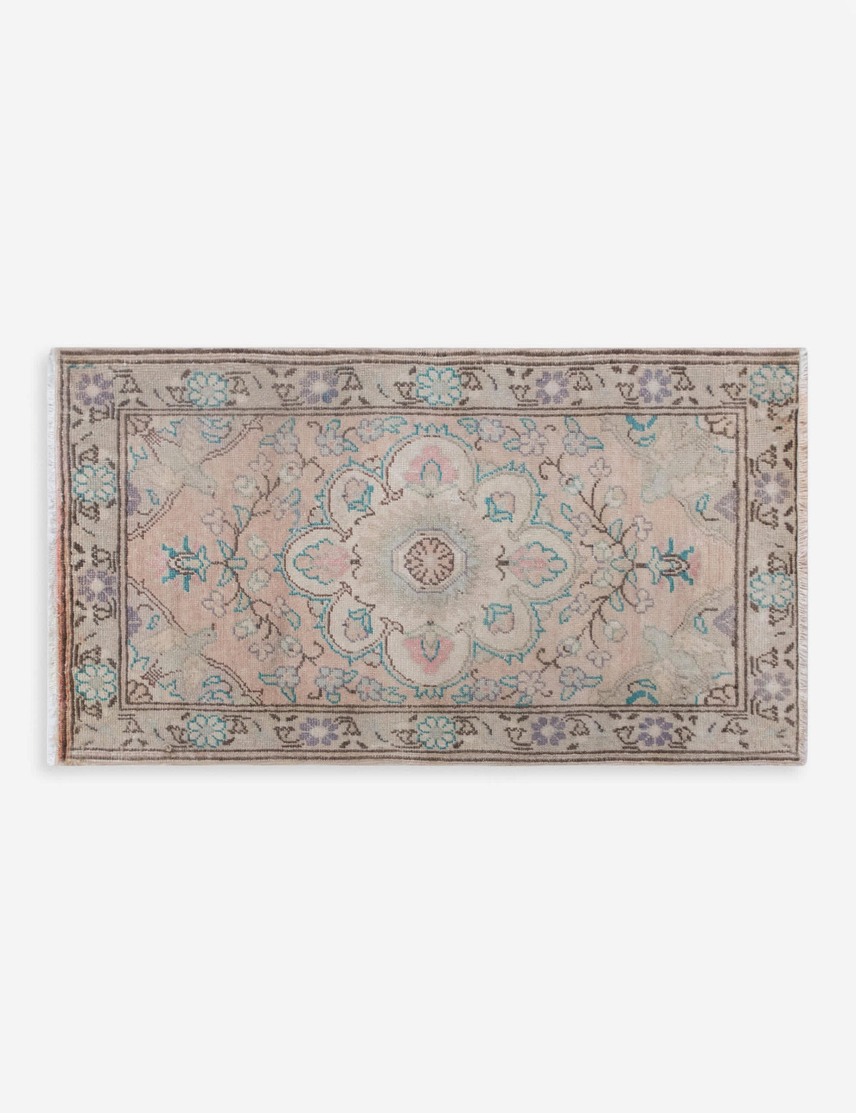 Vintage Turkish Hand-Knotted Wool Mini Rug No. 318, 1'9" x 3'1"