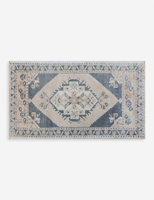 Vintage Turkish Hand-Knotted Wool Mini Rug No. 321, 1'8" x 3'3"