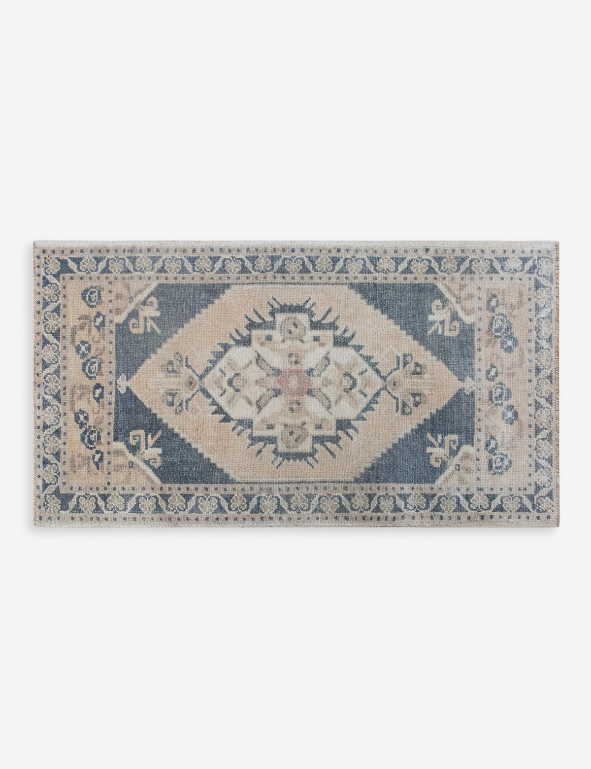 Vintage Turkish Hand-Knotted Wool Mini Rug No. 322, 1'8" x 3'2"