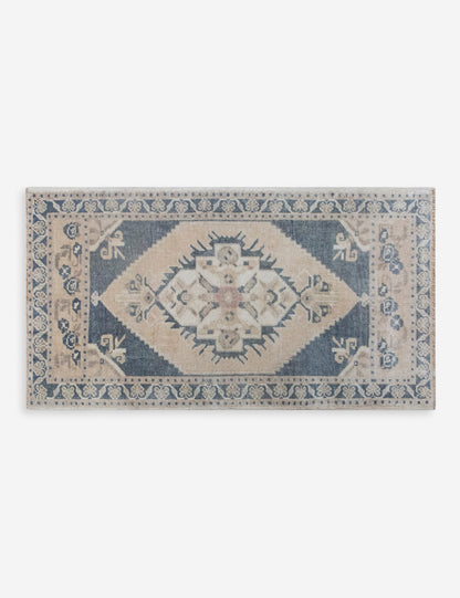 Vintage Turkish Hand-Knotted Wool Mini Rug No. 322, 1'8" x 3'2"
