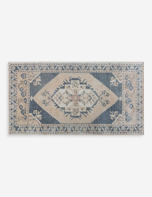 Vintage Turkish Hand-Knotted Wool Mini Rug No. 322, 1'8" x 3'2"